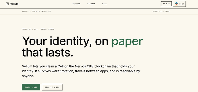 Vellum landing page