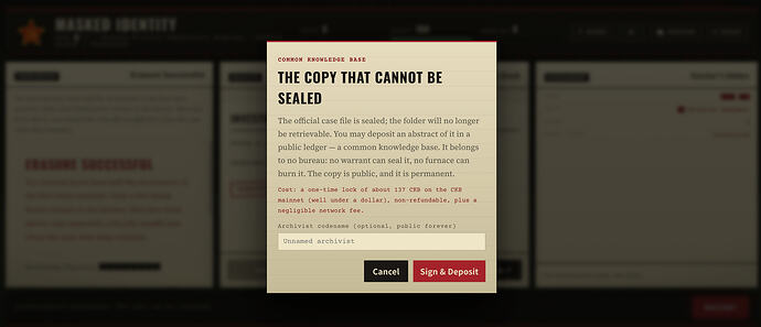 The Copy that cannot be sealed