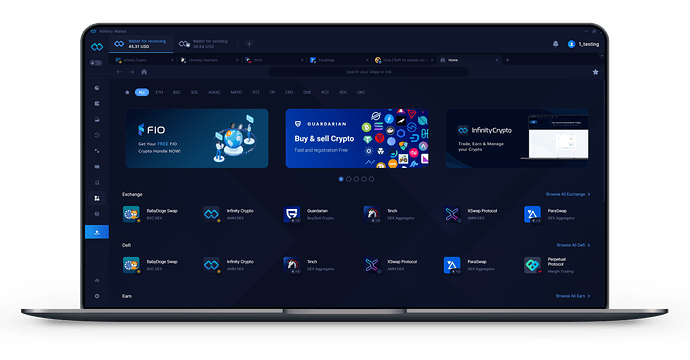 Infinity Wallet - Dapp store